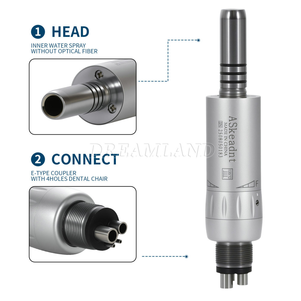 AS Dental Inner Water Low Speed Straight Handpiece Contra Angle Air Motor 2/4H