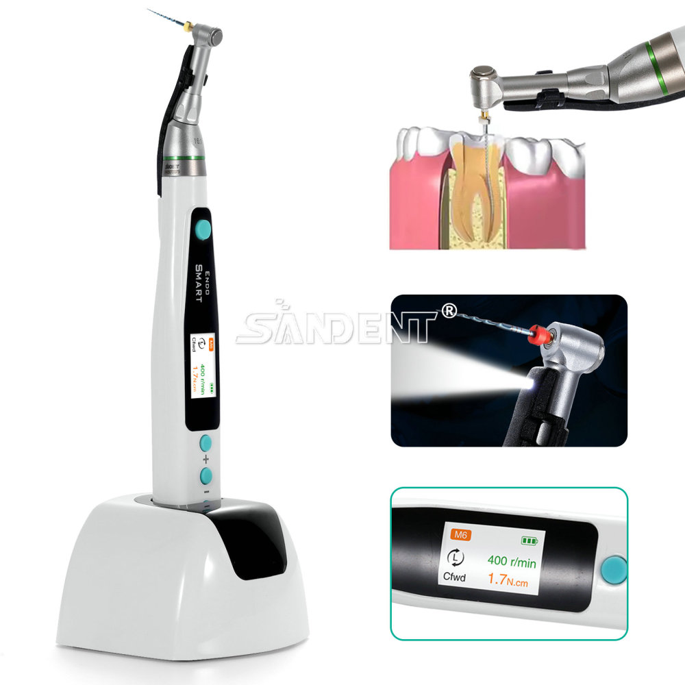SANDENT Dental Endodontic Cordless LED Endo Motor 16:1 Contra Angle Handpiece
