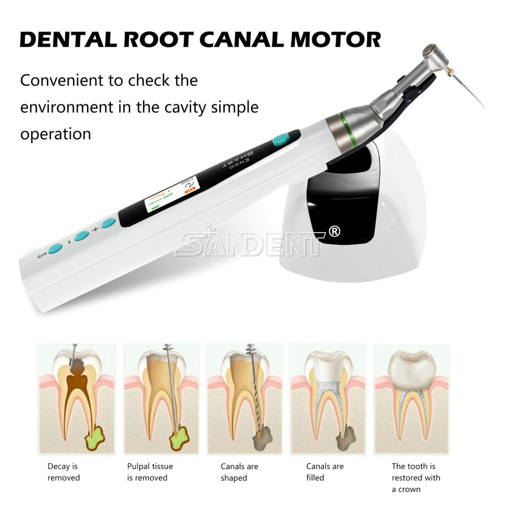 SANDENT Dental Endodontic Cordless LED Endo Motor 16:1 Contra Angle Handpiece