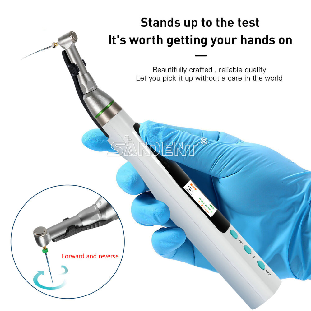 SANDENT Dental Endodontic Cordless LED Endo Motor 16:1 Contra Angle Handpiece