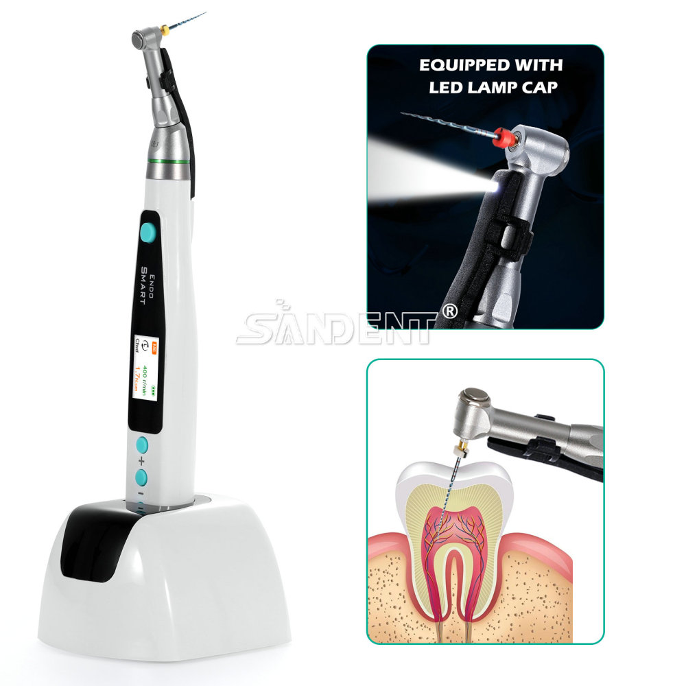 SANDENT Dental Endodontic Cordless LED Endo Motor 16:1 Contra Angle Handpiece