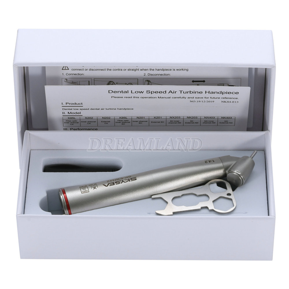 SKYSEA Dental 1:4.2 Increasing 45° Angle Fiber Optic LED Contra Angle Handpiece