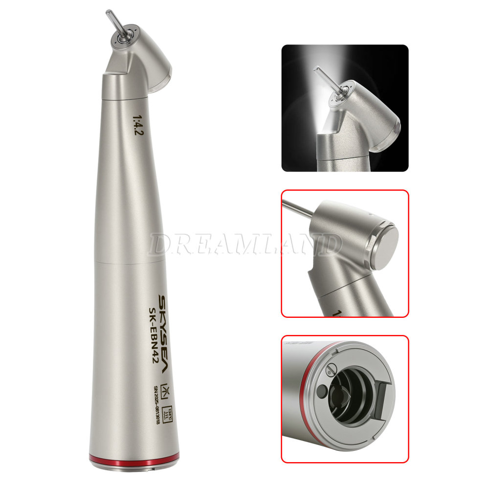 SKYSEA Dental 1:4.2 Increasing 45° Angle Fiber Optic LED Contra Angle Handpiece