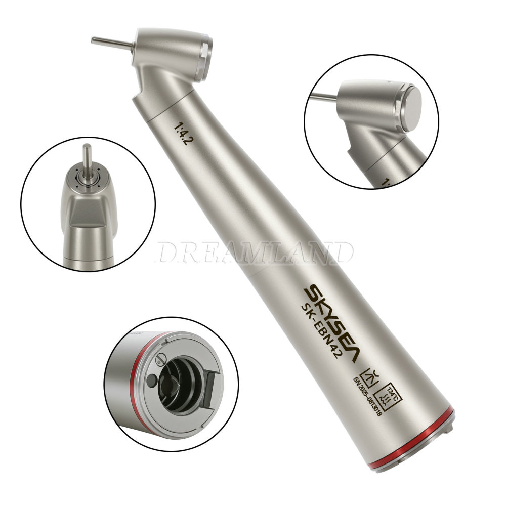 SKYSEA Dental 1:4.2 Increasing 45° Angle Fiber Optic LED Contra Angle Handpiece