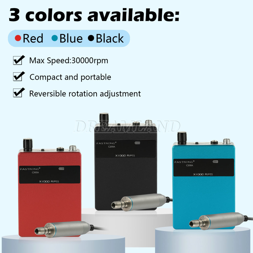 Dental Lab Portable Rechargeable Brushless Handpiece Micromotor E type w/Digital Display