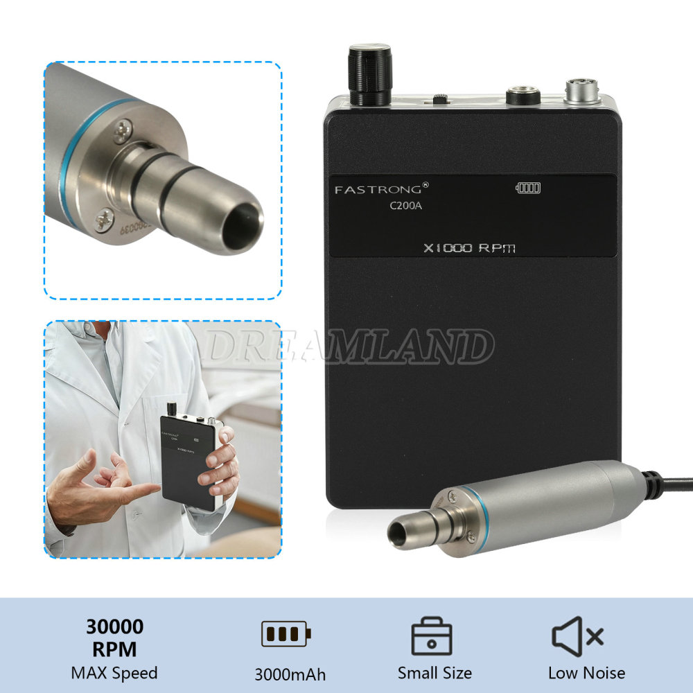 Dental Lab Portable Rechargeable Brushless Handpiece Micromotor E type w/Digital Display