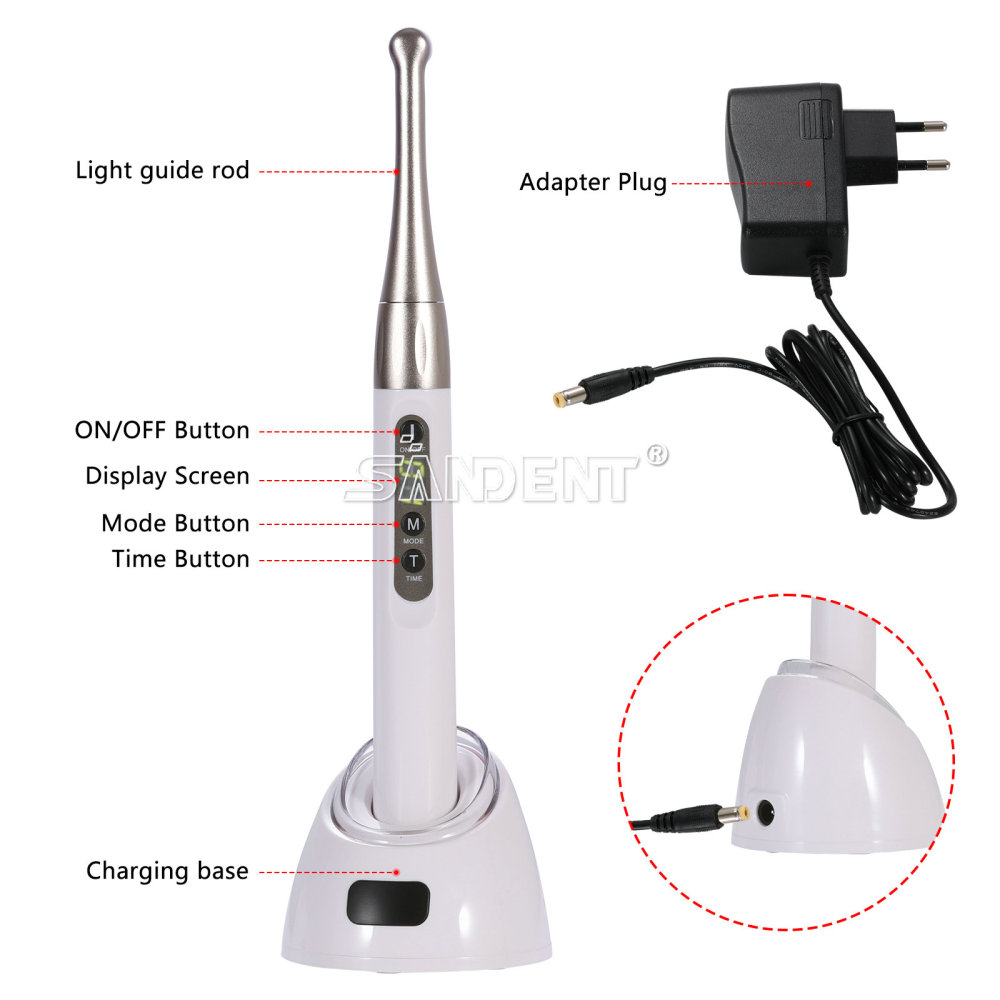 Dental  Curing Light LED Curing Lamp 1000mW/cm²~2500mW/cm² White/Black 385nm-515nm Woodpecker iLed type