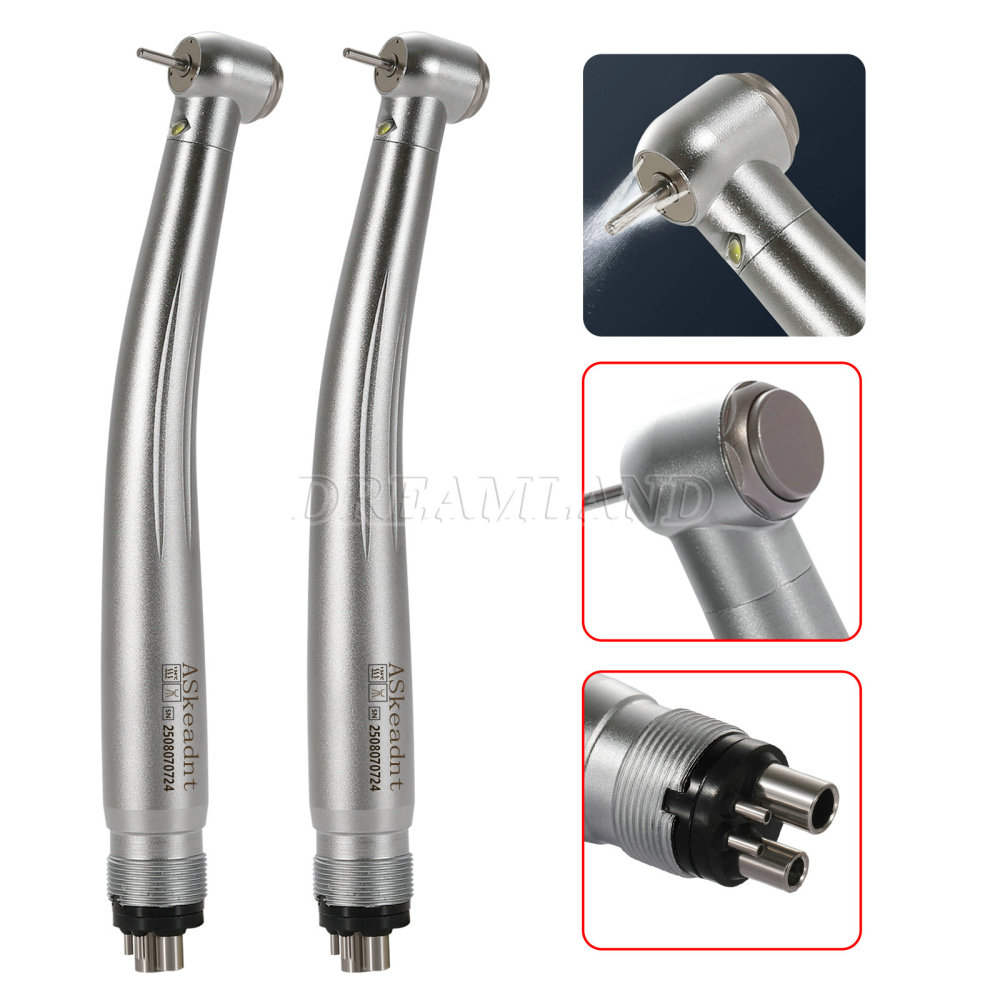 ASKeadnt Dental Fiber Optic LED E-generator High Speed Handpiece Turbine 4 hole