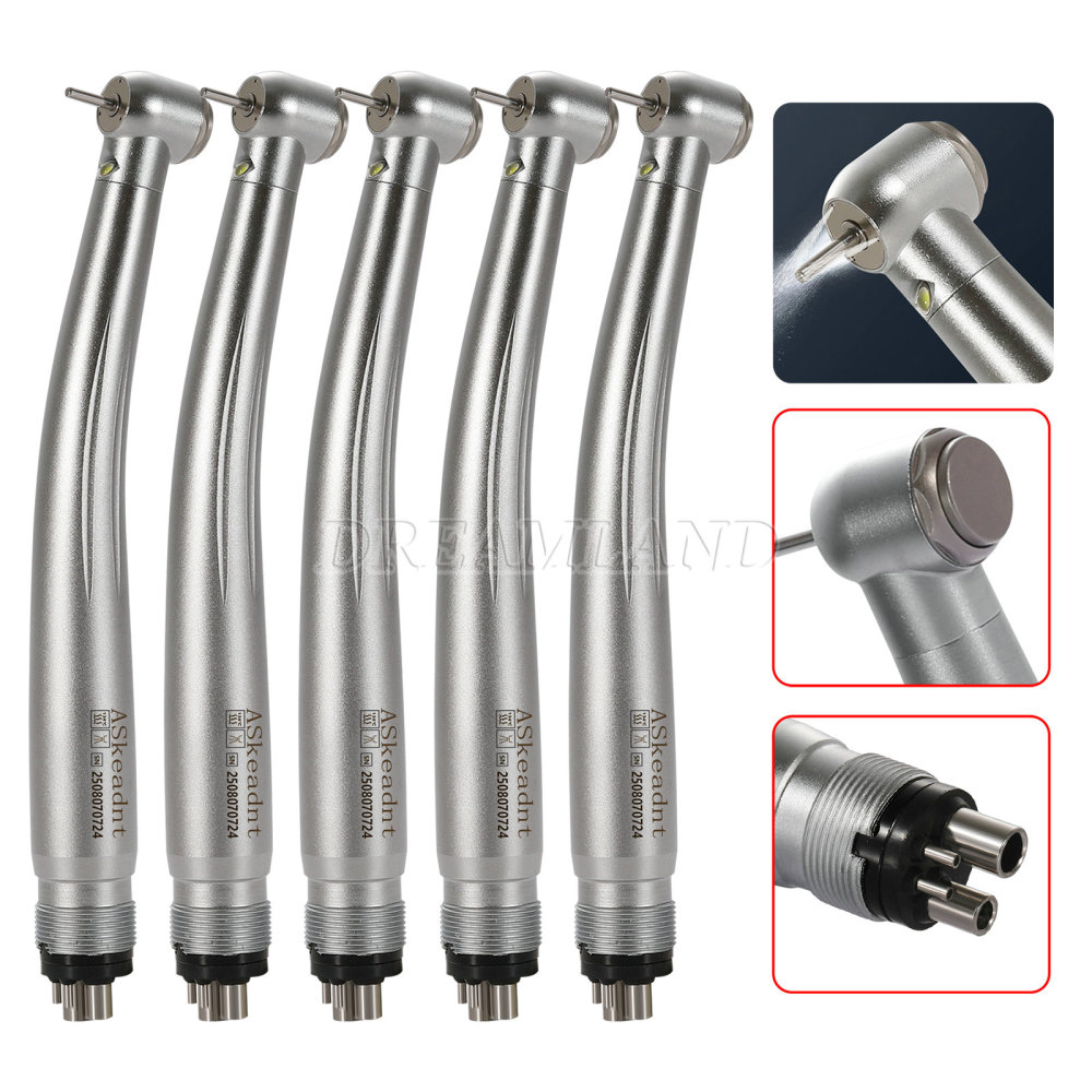 ASKeadnt Dental Fiber Optic LED E-generator High Speed Handpiece Turbine 4 hole