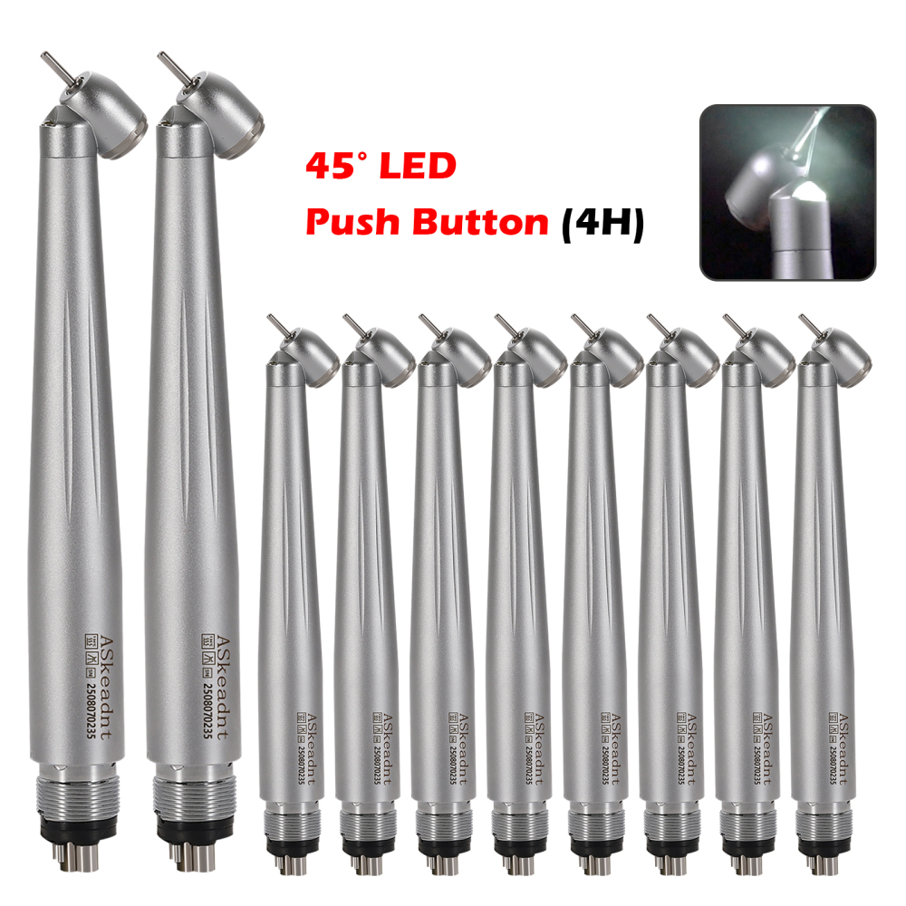 Dental 45 Degree LED E-generator High Speed Handpiece 4Holes Askeadnt