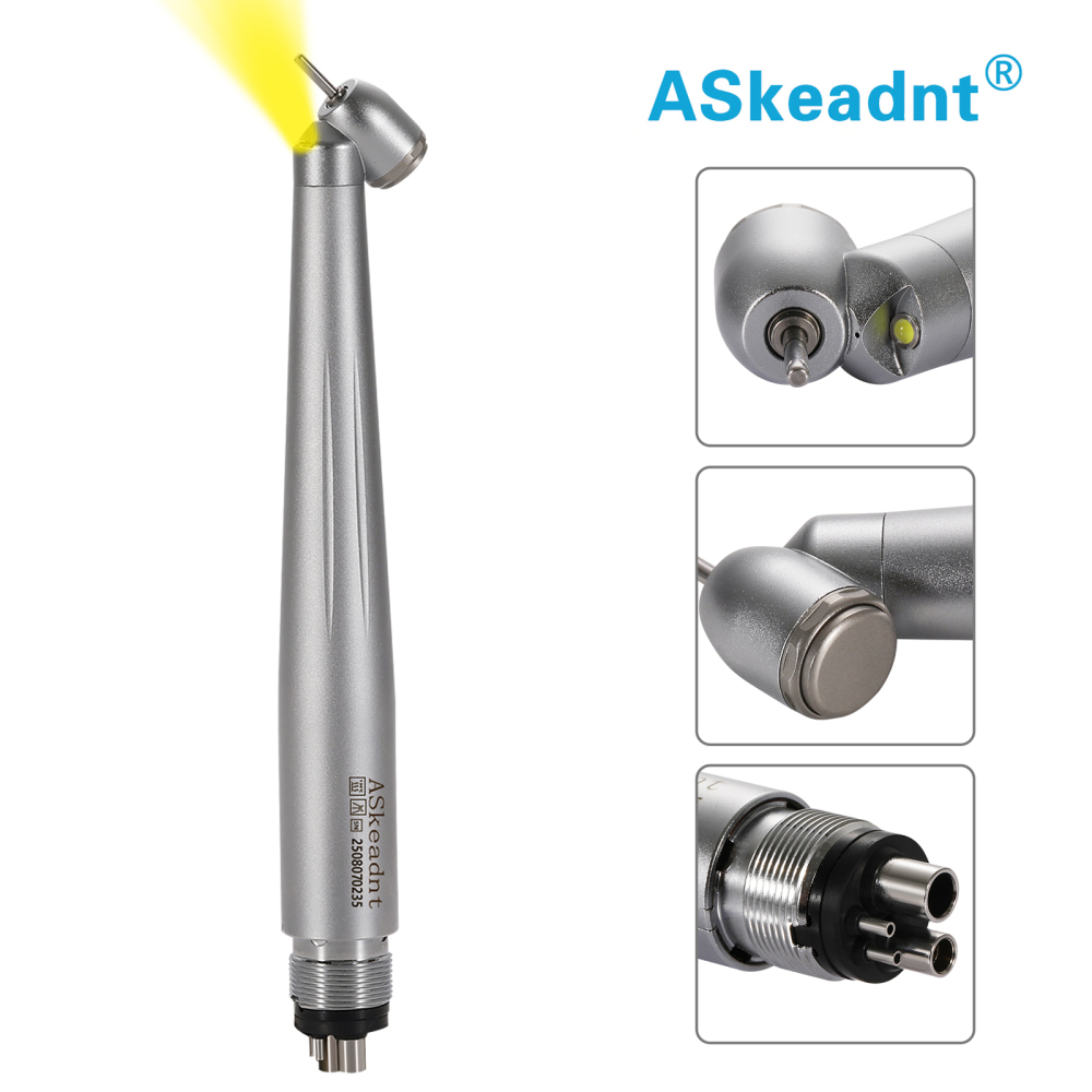 Dental 45 Degree LED E-generator High Speed Handpiece 4Holes Askeadnt