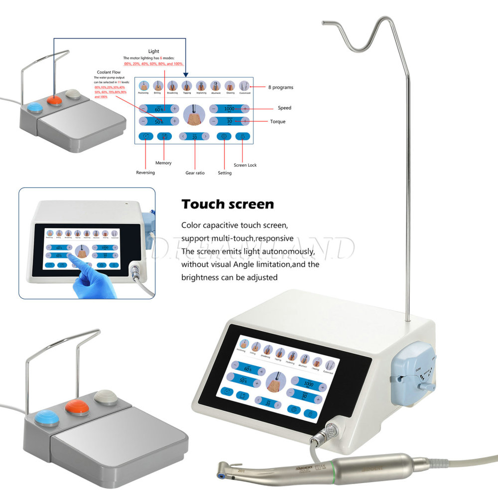 New updated  Brushless Dental LED Implant Motor System with  20:1 Contra Angle Handpiece