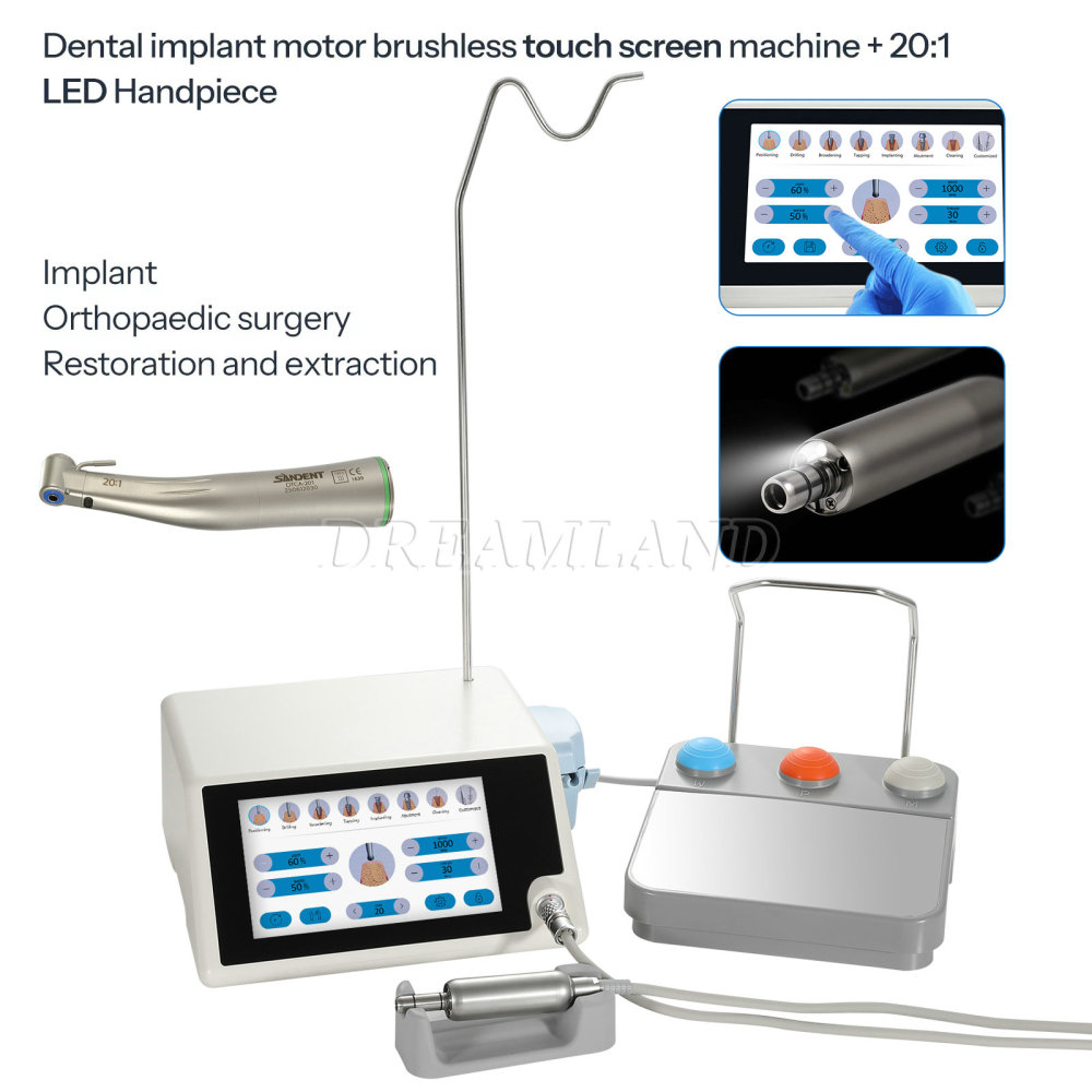 New updated  Brushless Dental LED Implant Motor System with  20:1 Contra Angle Handpiece