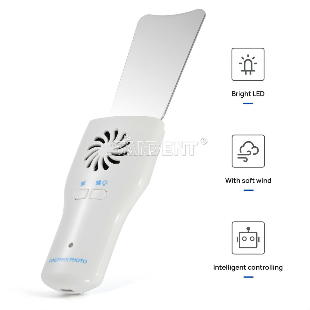 Dental Fog Free LED Oral Mirror Stainless Steel Defogging Imaging Reflector Kit