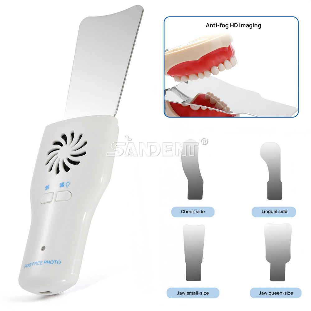 Dental Fog Free LED Oral Mirror Stainless Steel Defogging Imaging Reflector Kit