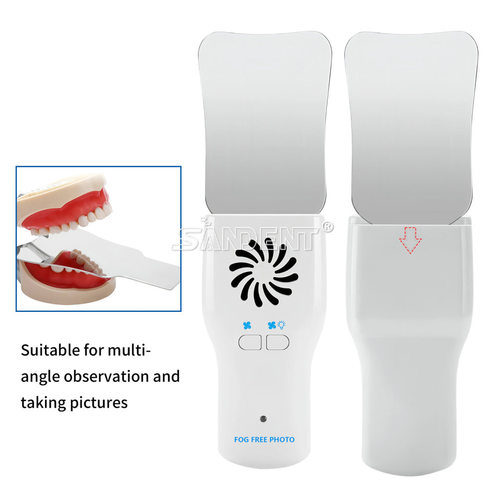 Dental Fog Free LED Oral Mirror Stainless Steel Defogging Imaging Reflector Kit