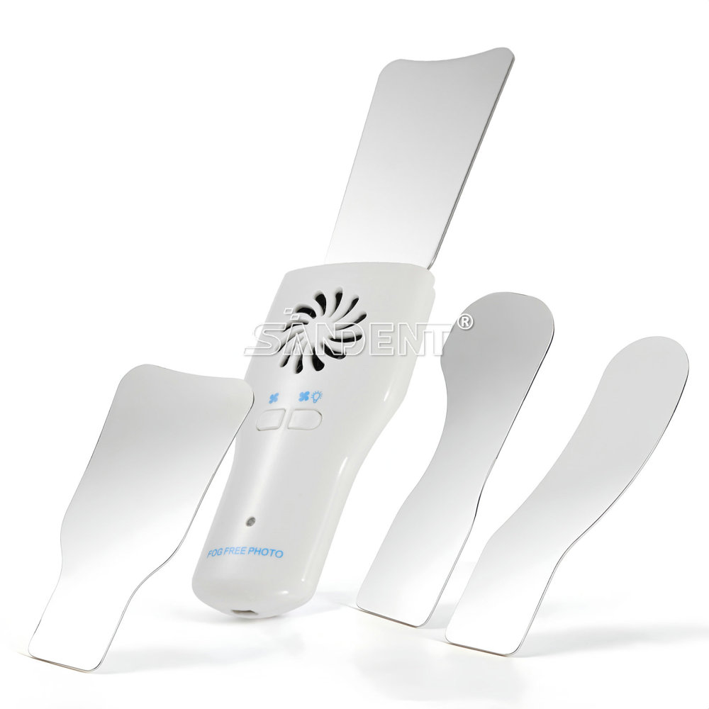 Dental Fog Free LED Oral Mirror Stainless Steel Defogging Imaging Reflector Kit