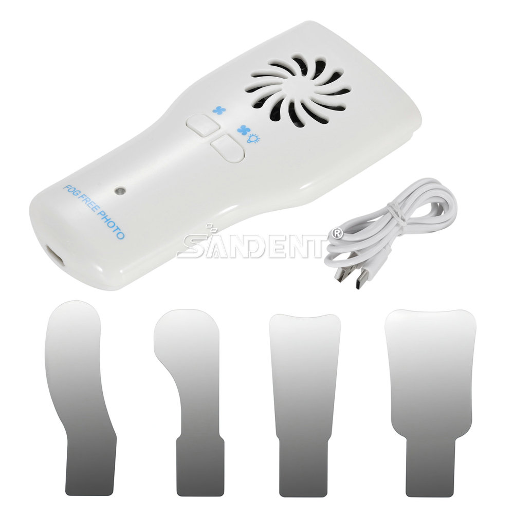 Dental Fog Free LED Oral Mirror Stainless Steel Defogging Imaging Reflector Kit