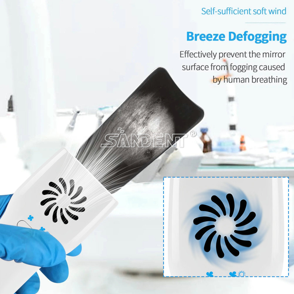 Dental Fog Free LED Oral Mirror Stainless Steel Defogging Imaging Reflector Kit