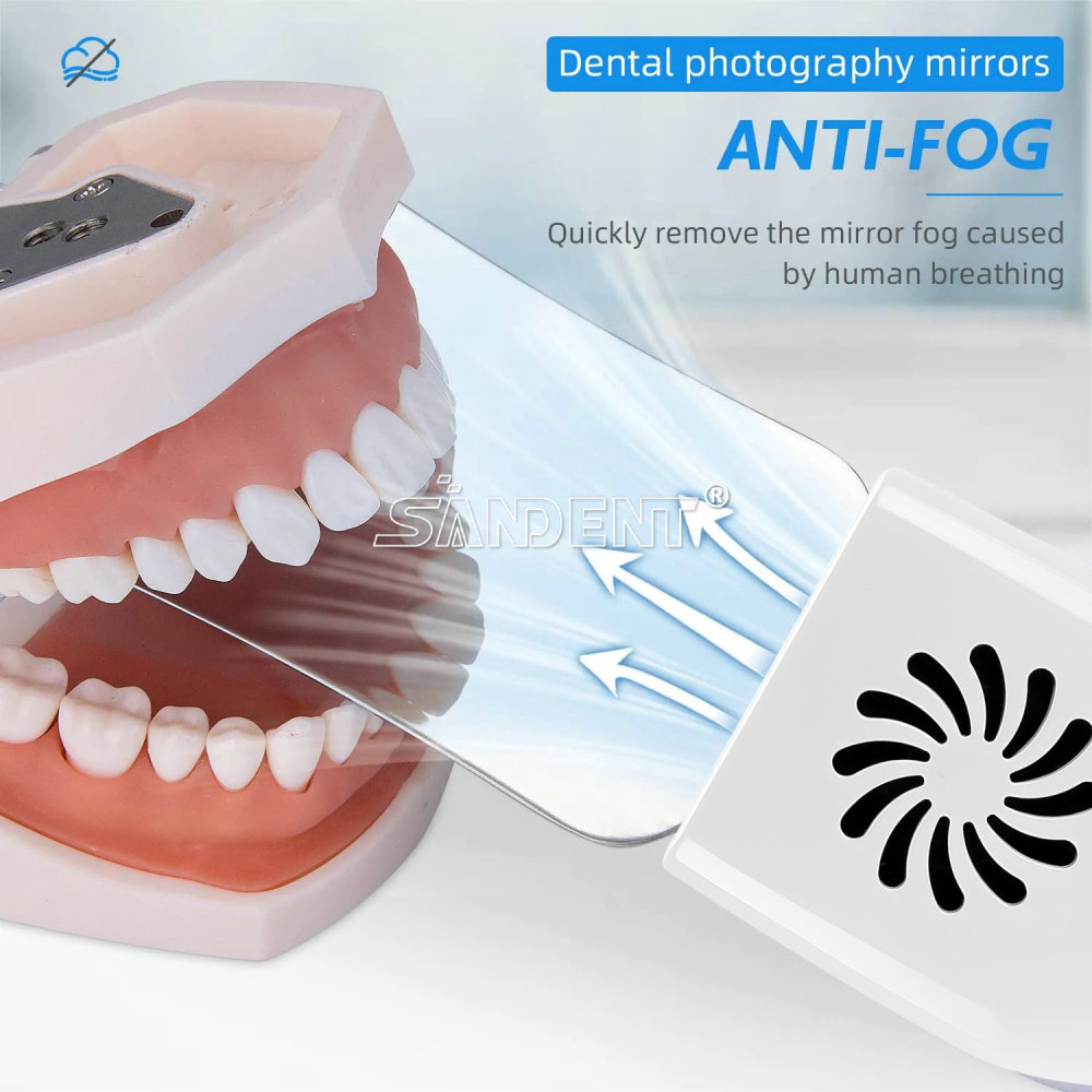 Dental Fog Free LED Oral Mirror Stainless Steel Defogging Imaging Reflector Kit