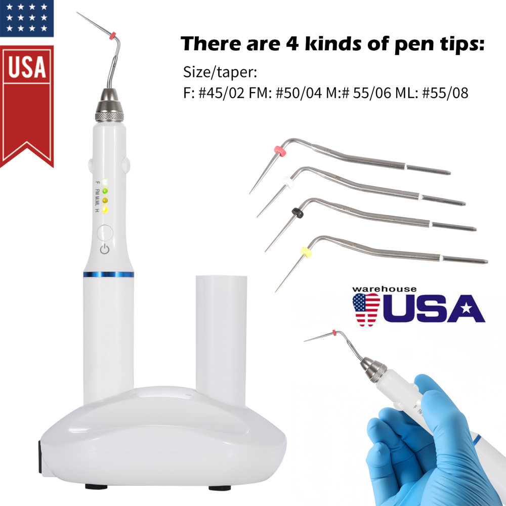 Dental Teeth Wireless Endo Heated Pen Gutta Percha Obturation System+ 4 Fill Tips