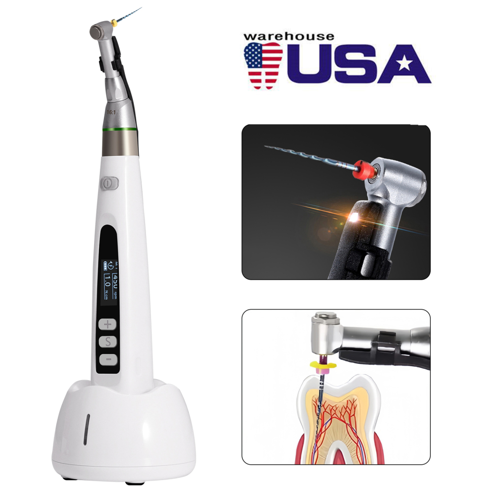 Dental Wireless LED Endo Motor 16:1 Contra Angle Root Canal Treatment Endodontic