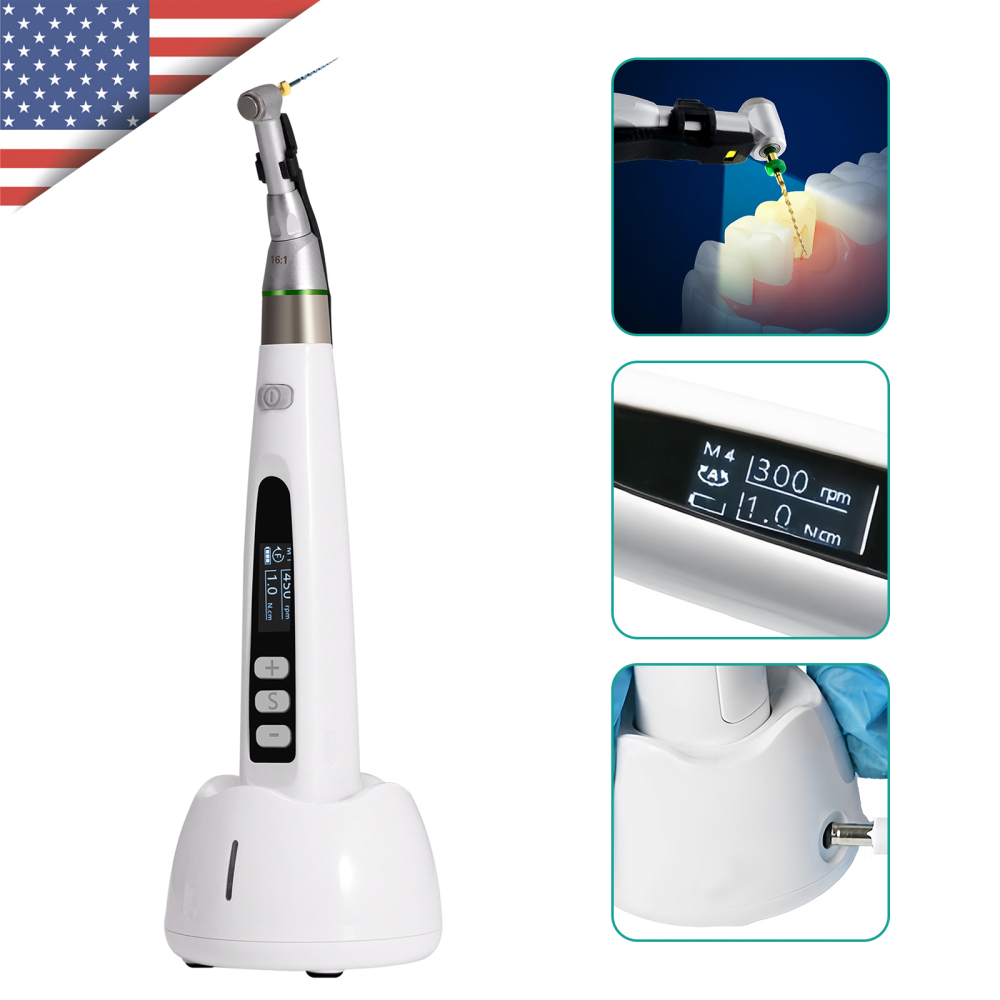 Dental Wireless LED Endo Motor 16:1 Contra Angle Root Canal Treatment Endodontic