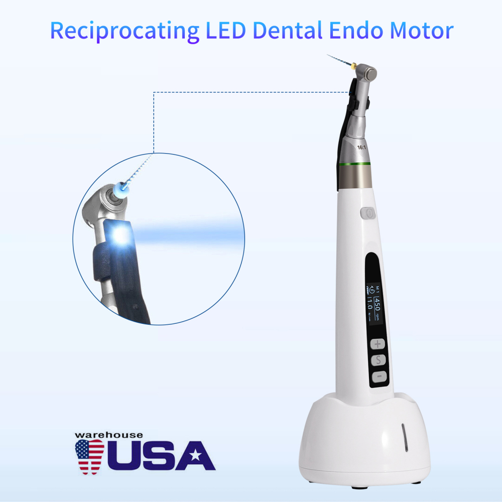 Dental Wireless LED Endo Motor 16:1 Contra Angle Root Canal Treatment Endodontic
