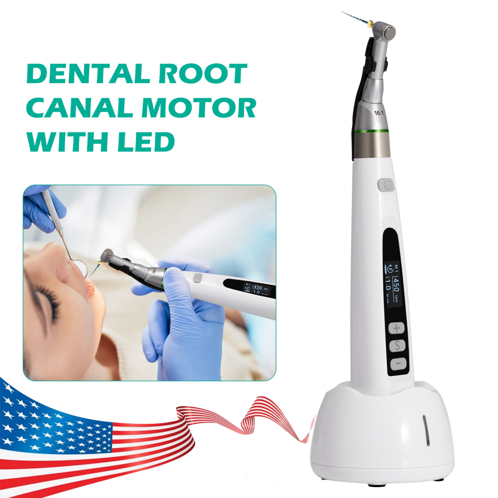 Dental Wireless LED Endo Motor 16:1 Contra Angle Root Canal Treatment Endodontic