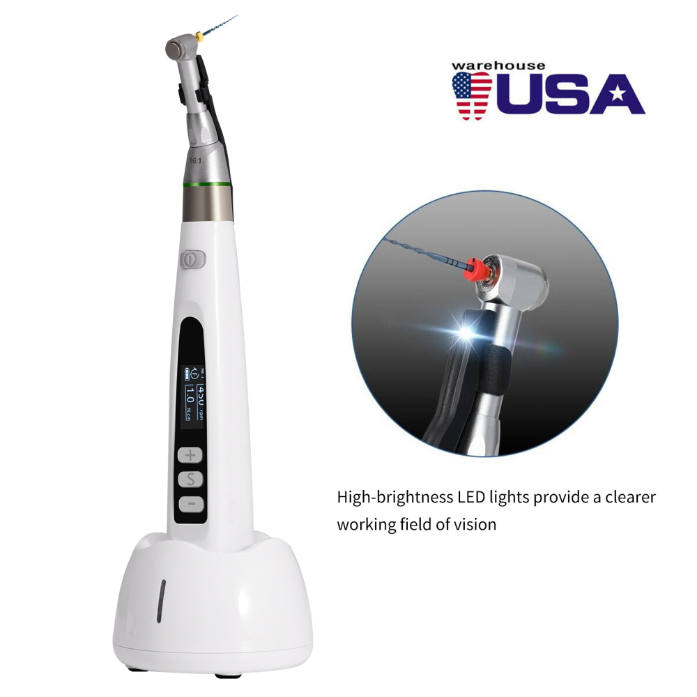 Dental Wireless LED Endo Motor 16:1 Contra Angle Root Canal Treatment Endodontic