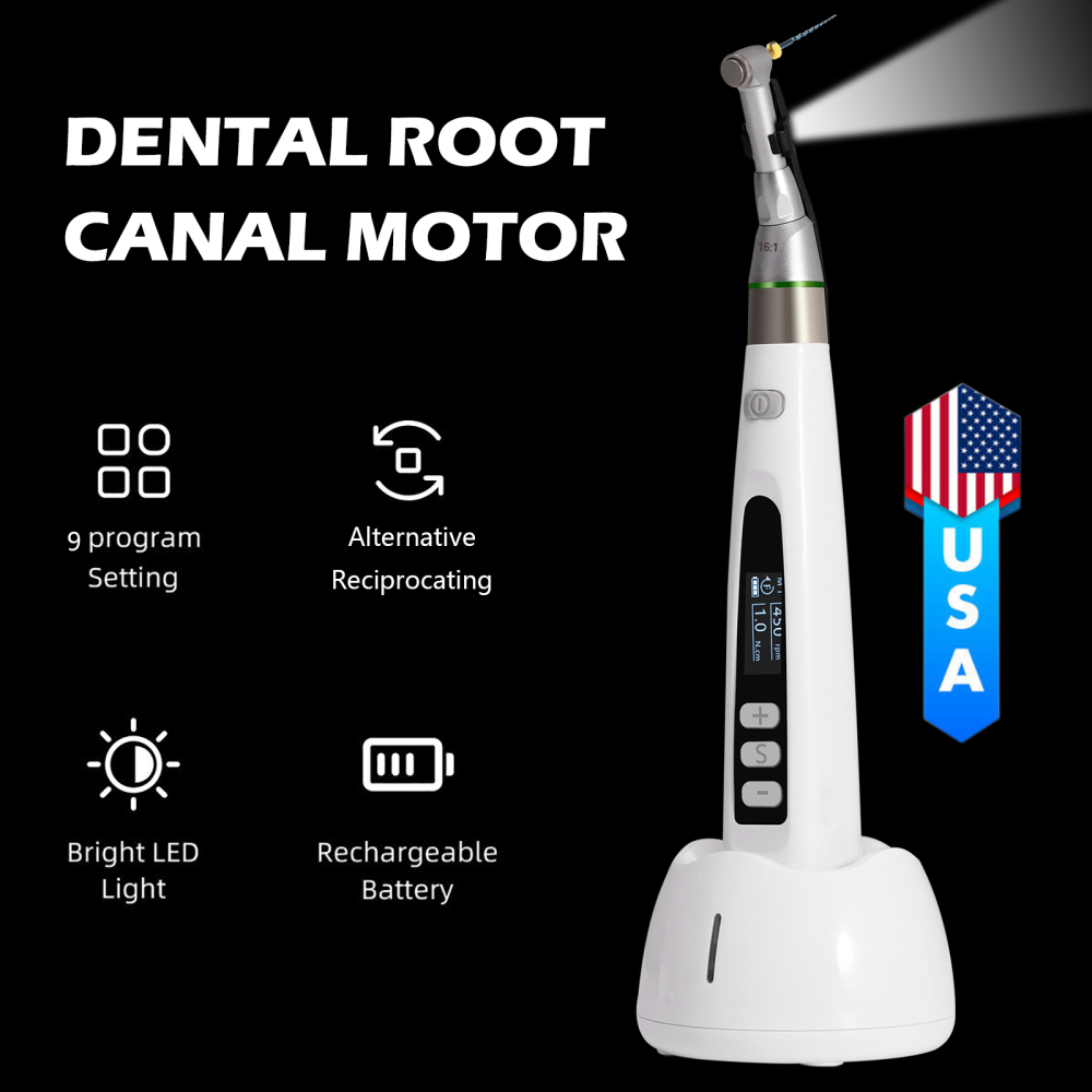 Dental Wireless LED Endo Motor 16:1 Contra Angle Root Canal Treatment Endodontic