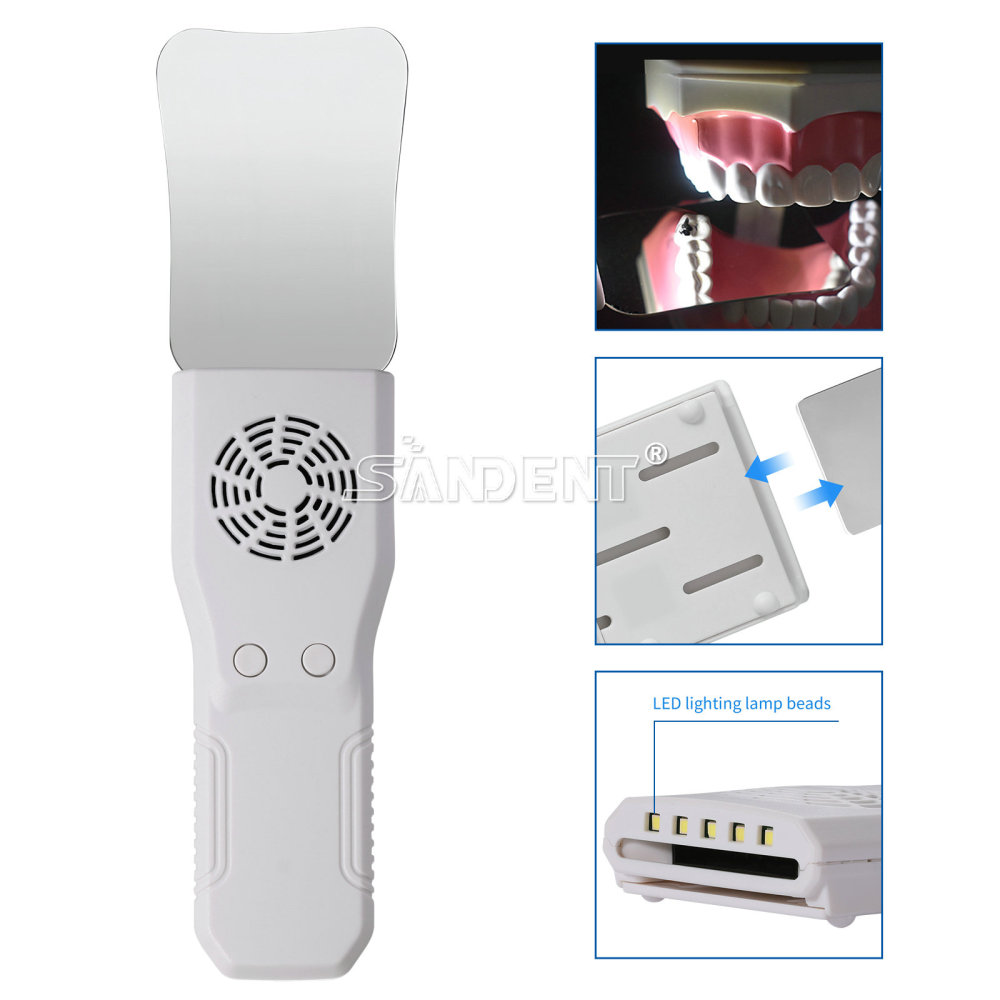 Dental Occlusal Mirror Fog Free Photo LED Intra Oral 4 Mirrors Auto Defogging