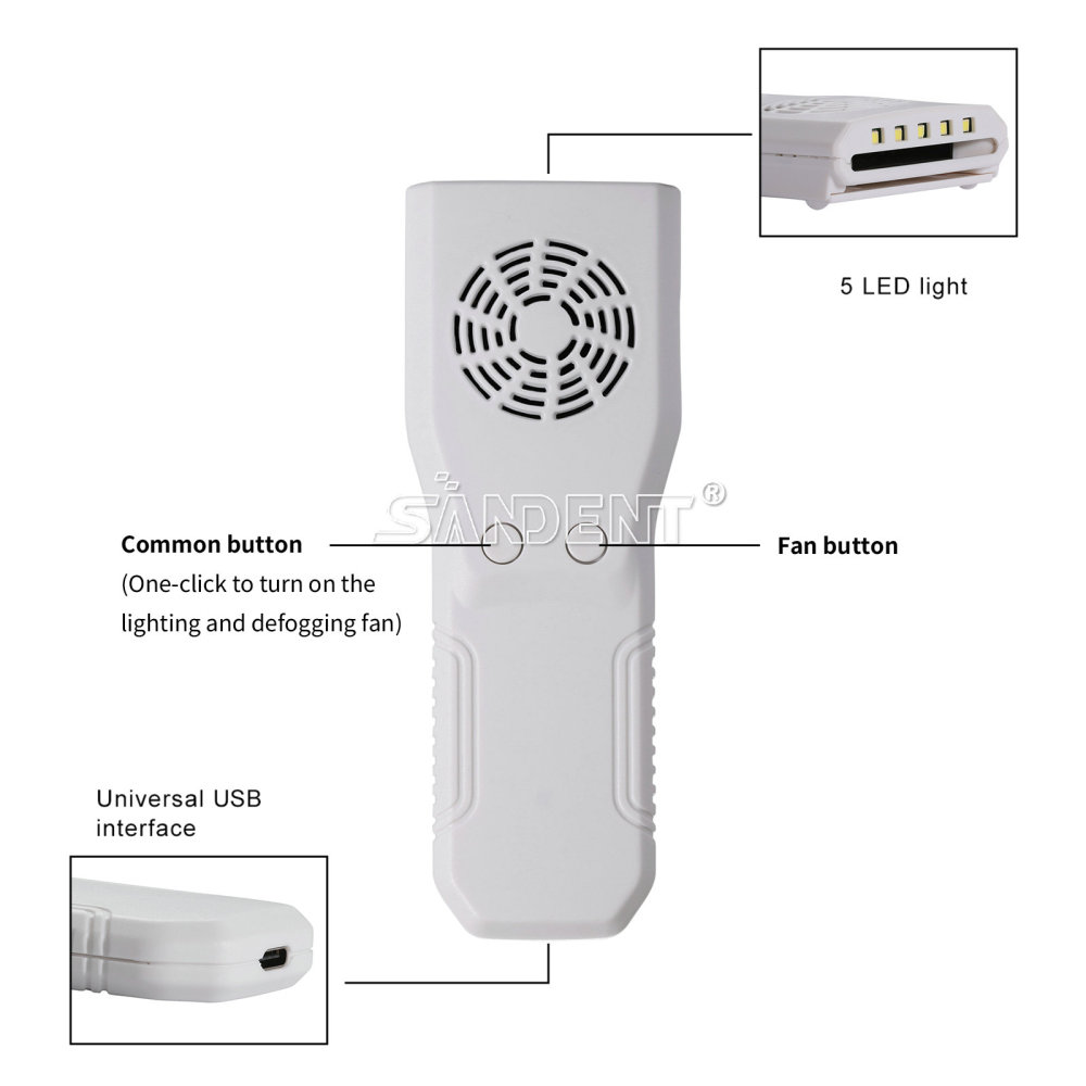 Dental Occlusal Mirror Fog Free Photo LED Intra Oral 4 Mirrors Auto Defogging