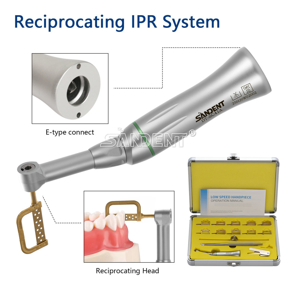 SANDENT Dental Interproximal Stripping Handpiece IPR System 4:1ContraAngle Reciprocating