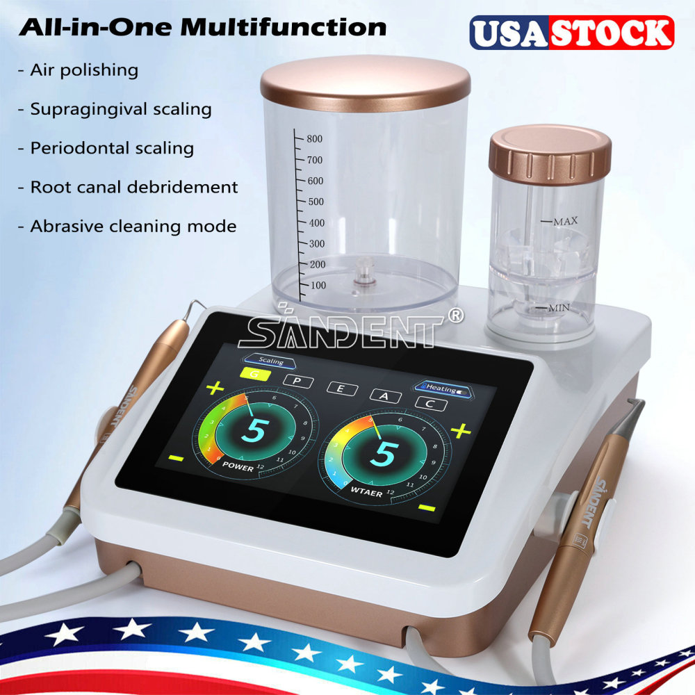 2 in 1 Dental Ultrasonic Scaler Air Polisher Sandblasting Perio Therapy System