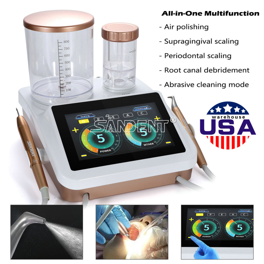 2 in 1 Dental Ultrasonic Scaler Air Polisher Sandblasting Perio Therapy System