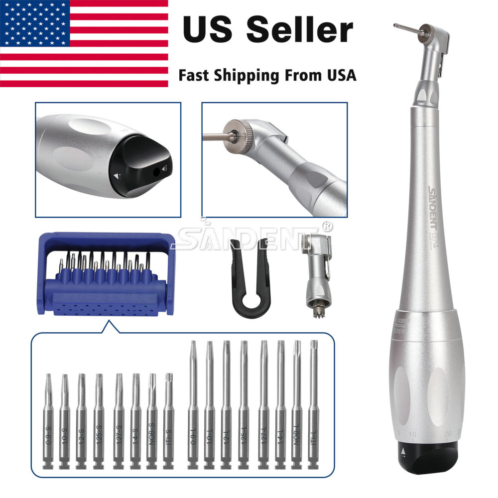 Dental Universal Implant Kits Torque Wrench Handpiece 2 head+16 Driver