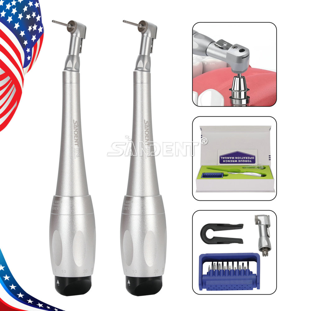Dental Universal Implant Kits Torque Wrench Handpiece 2 head+16 Driver