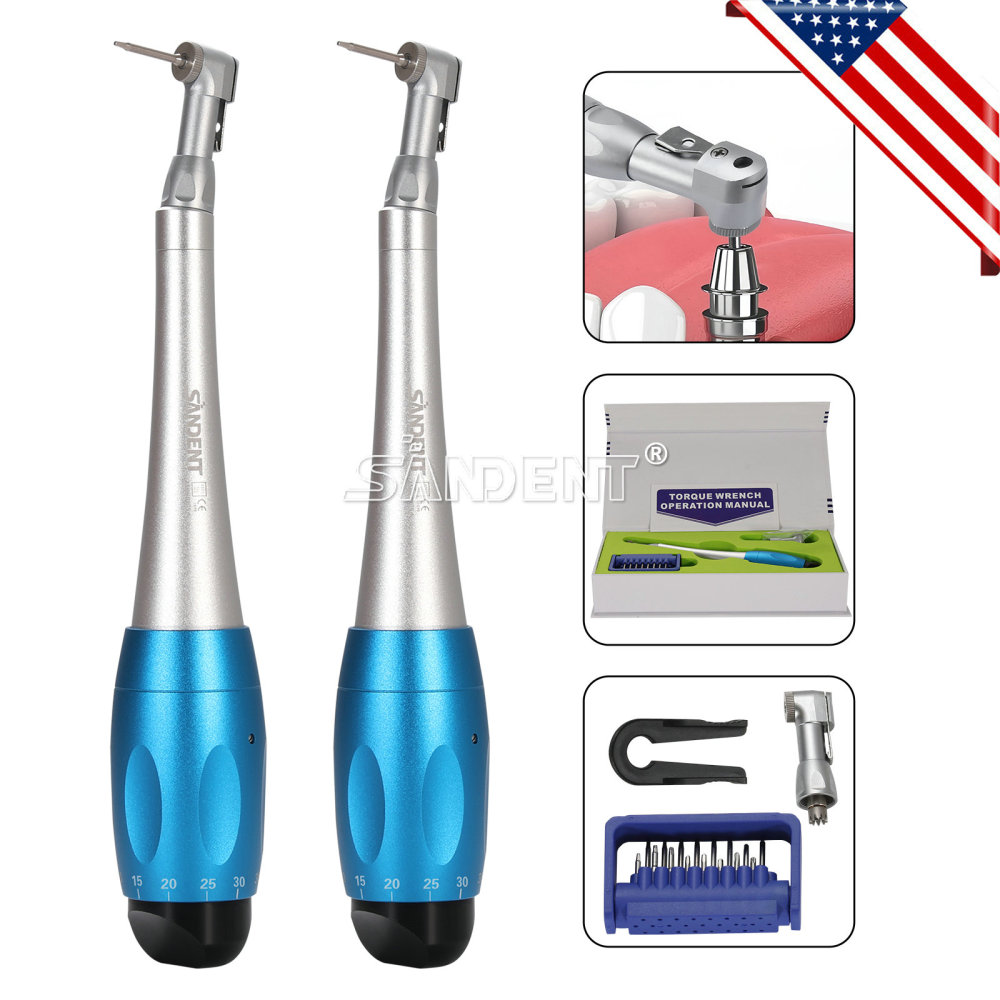 Dental Universal Implant Kits Torque Wrench Handpiece 2 head+16 Driver