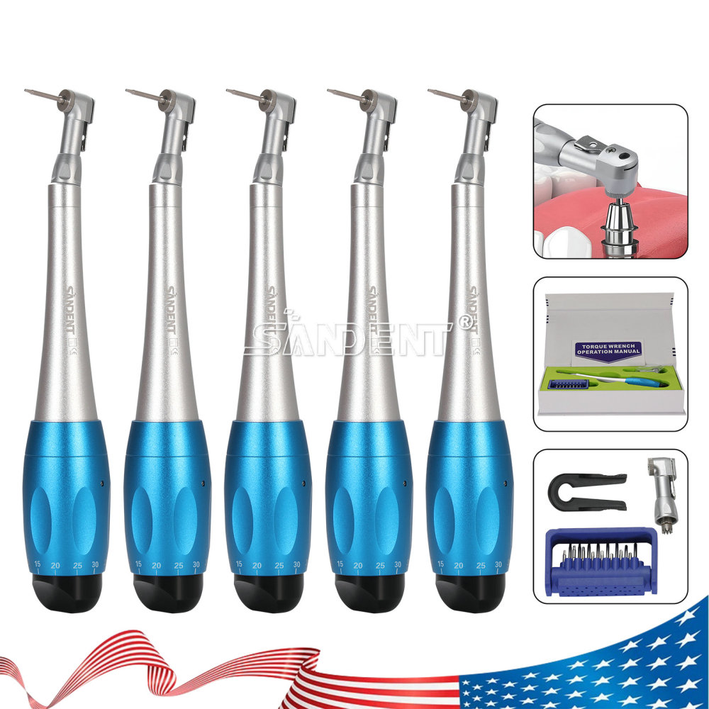 Dental Universal Implant Kits Torque Wrench Handpiece 2 head+16 Driver