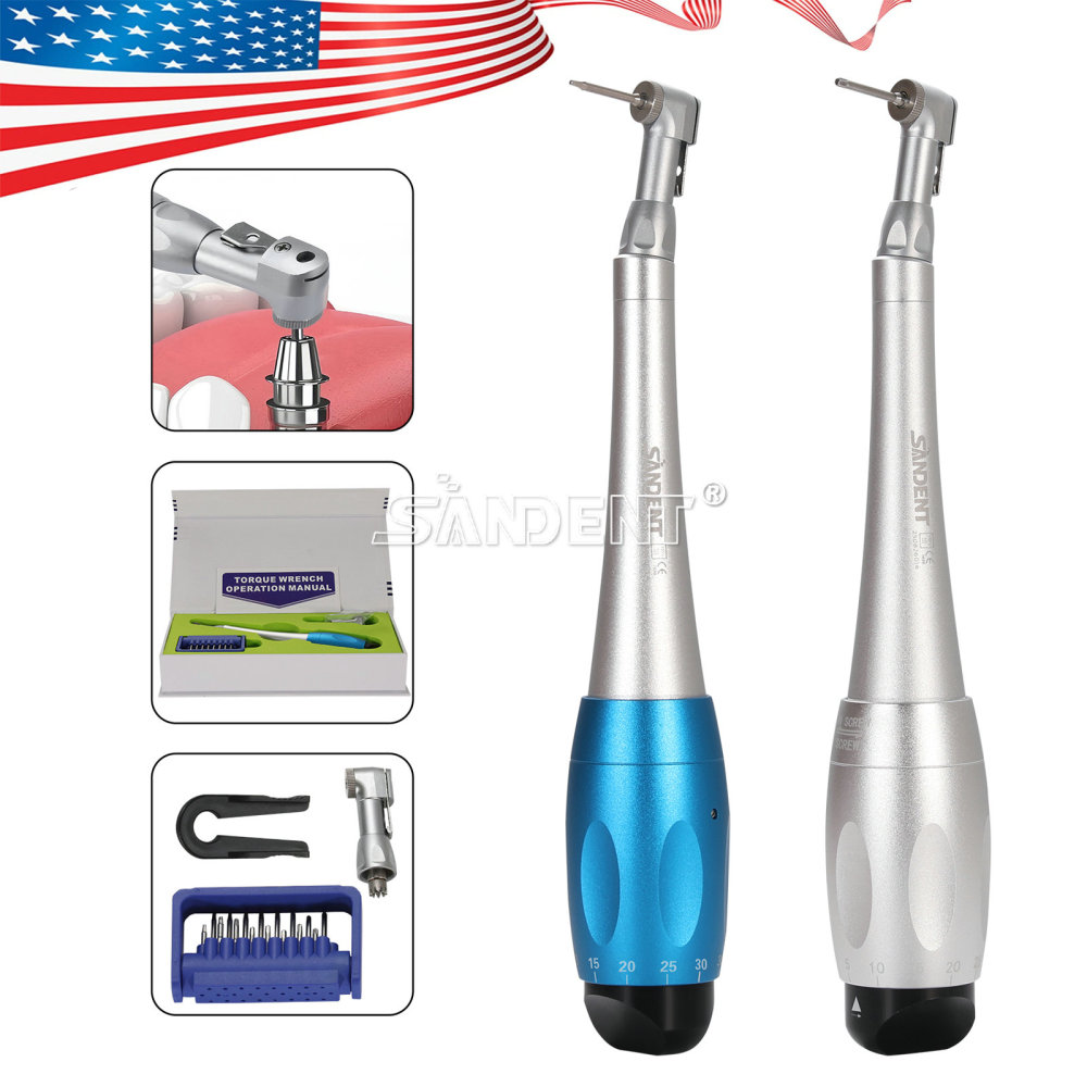 Dental Universal Implant Kits Torque Wrench Handpiece 2 head+16 Driver