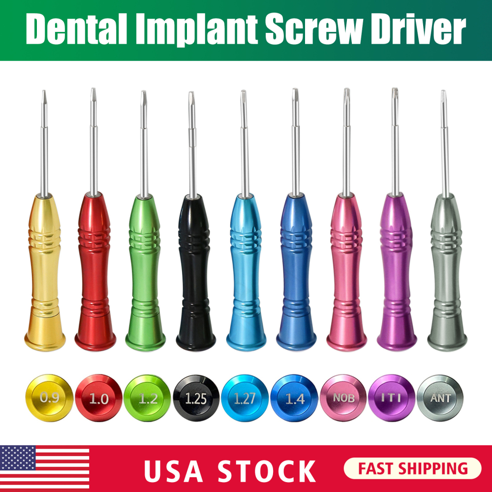 Dental Implant Screw Driver Kit 9pcs Abutment Prosthetic Drivers Set Tools
