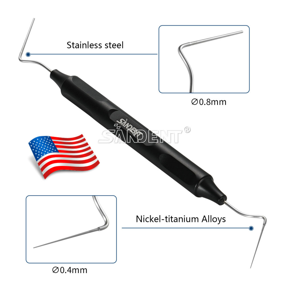 Dental Endo Gutta Percha Tips Hand Plugger Condenser NITI Stainless Set