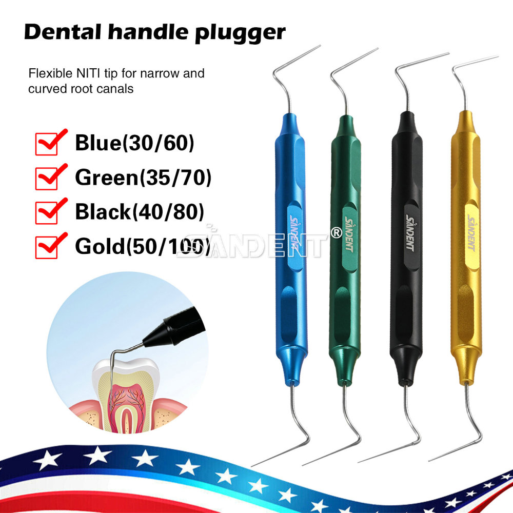 Dental Endo Gutta Percha Tips Hand Plugger Condenser NITI Stainless Set