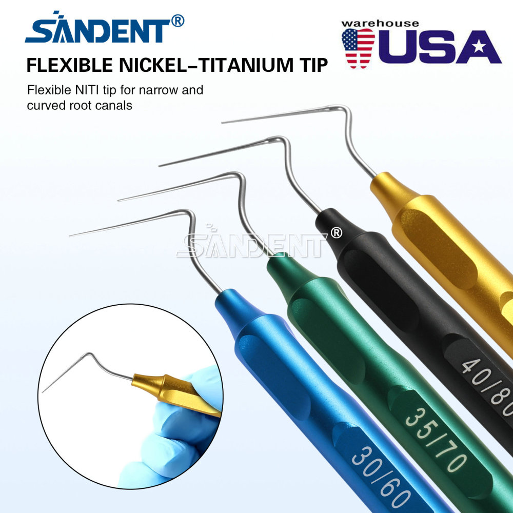 Dental Endo Gutta Percha Tips Hand Plugger Condenser NITI Stainless Set