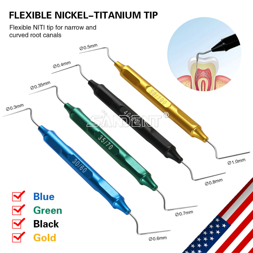 Dental Endo Gutta Percha Tips Hand Plugger Condenser NITI Stainless Set