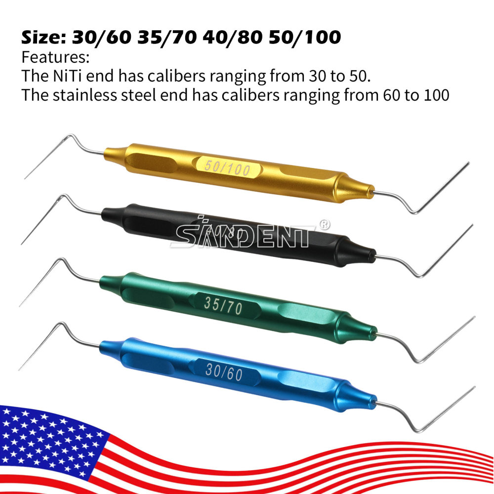 Dental Endo Gutta Percha Tips Hand Plugger Condenser NITI Stainless Set