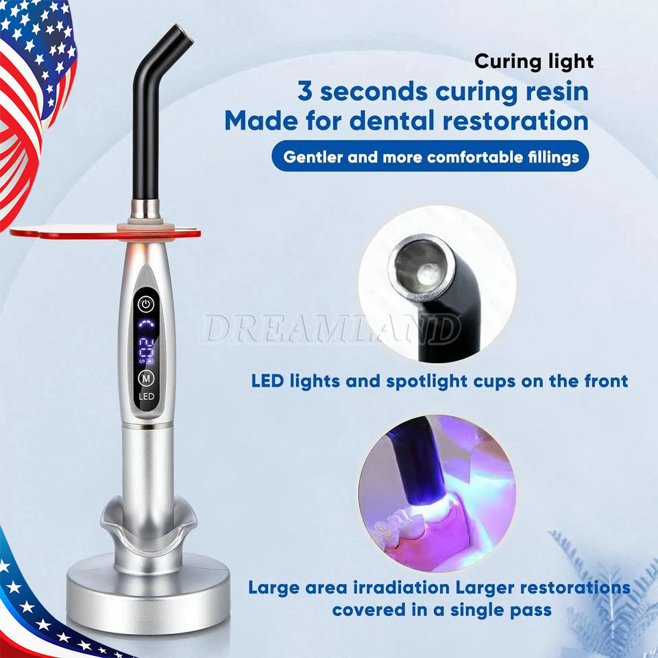 Dental Wireless Cordless LED Cure Curing Light Lamp for Dentist YB