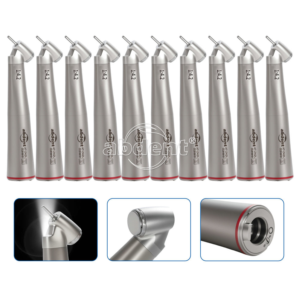 abdent Brand Dental 1:4.2 Increasing Handpiece 45 Degree Fiber Optic Electric Contra Angle internal/External