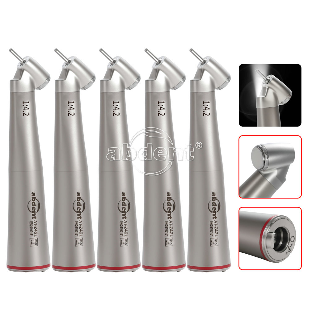 abdent Brand Dental 1:4.2 Increasing Handpiece 45 Degree Fiber Optic Electric Contra Angle internal/External